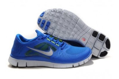 2013 Nike Free Run 5.0 V3 Mens Shoes Blue White - Click Image to Close